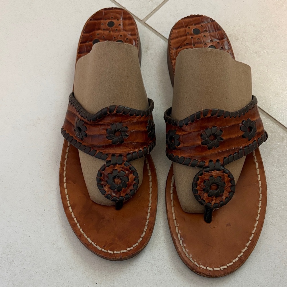 Jack Rogers Brown Leather Sandals